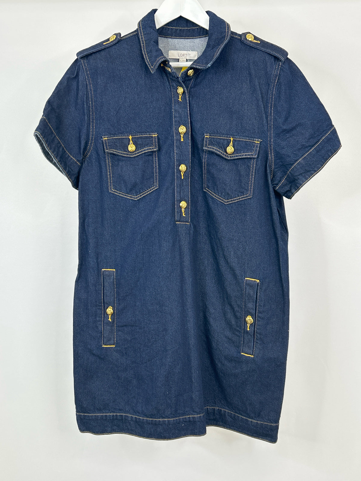 LOFT Size XL BLUE DENIM Women Dress