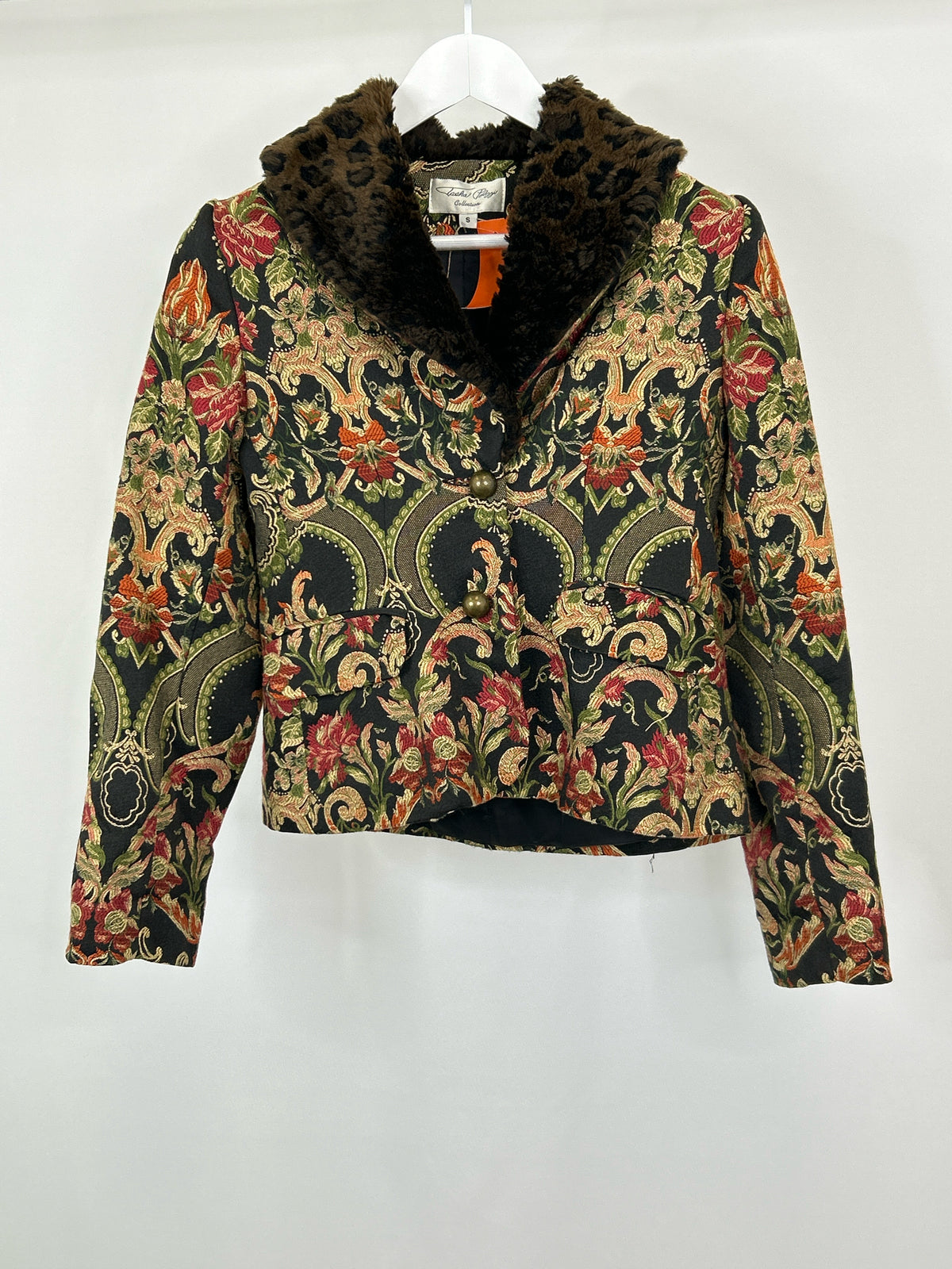 TASHA POLIZZI Size S Green Floral Women Jacket NWT