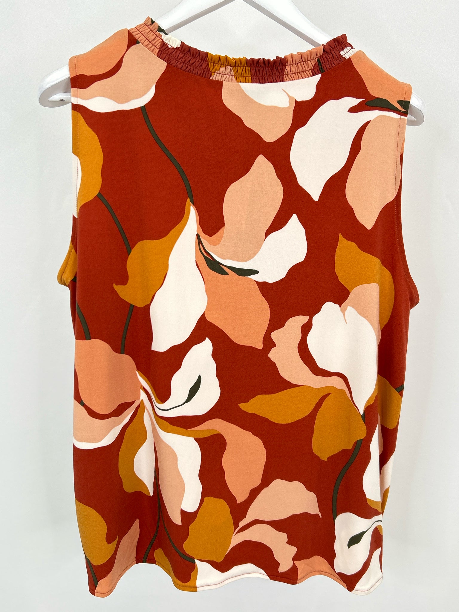 ANN TAYLOR FACTORY Size XL Rust Print Women Top