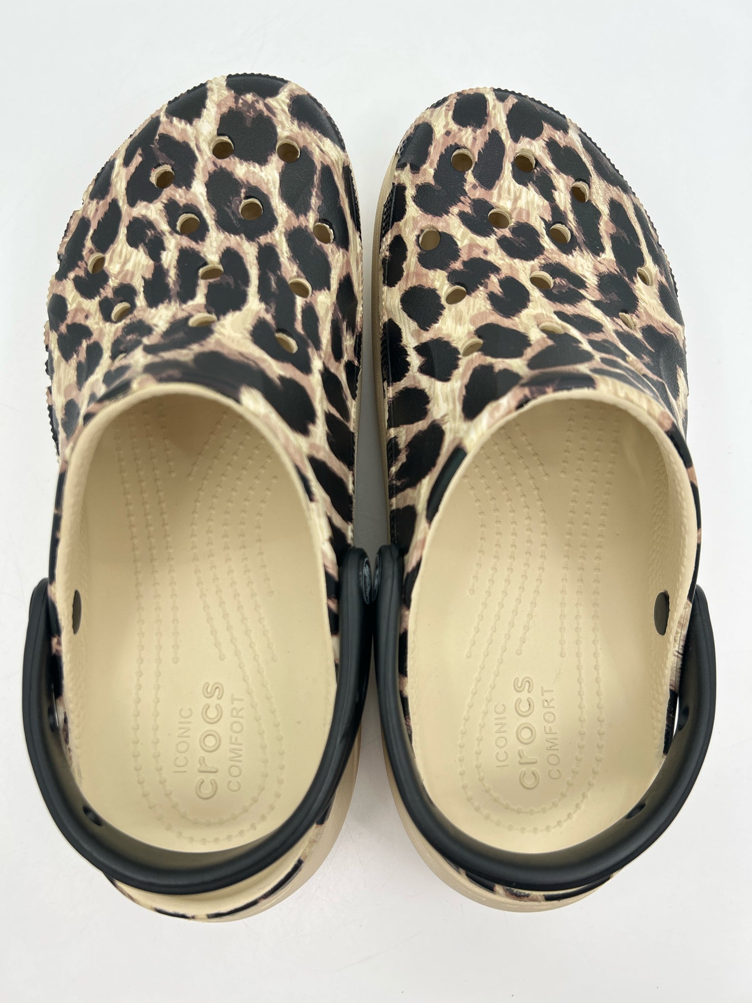CROCS Size 8 BEIGE AND BLACK Women Clogs