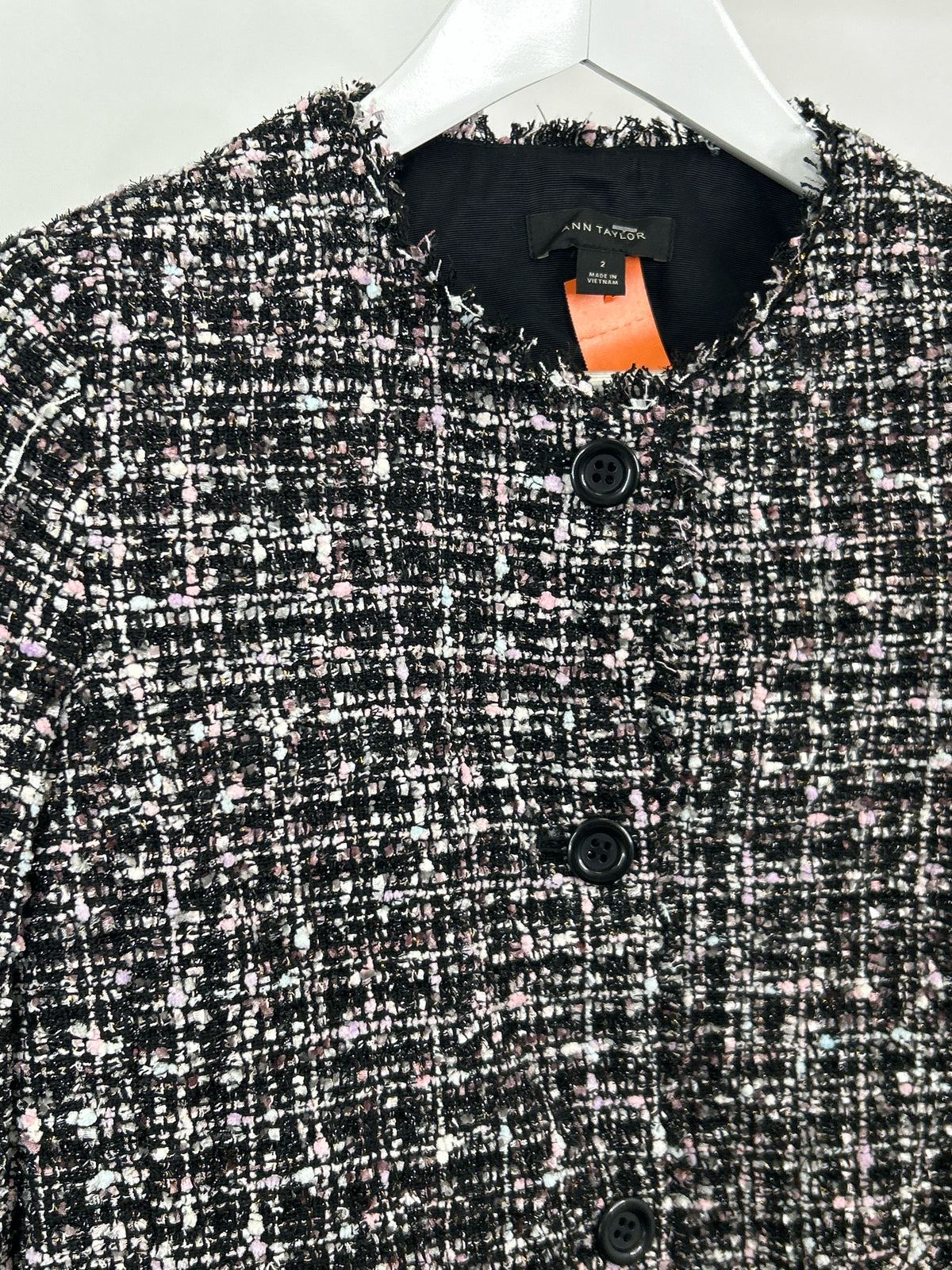 ANN TAYLOR Size 2 BLACK AND PINK Women Jacket