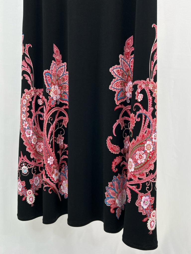 EVA VARRO Women Size M/L Black Print Dress