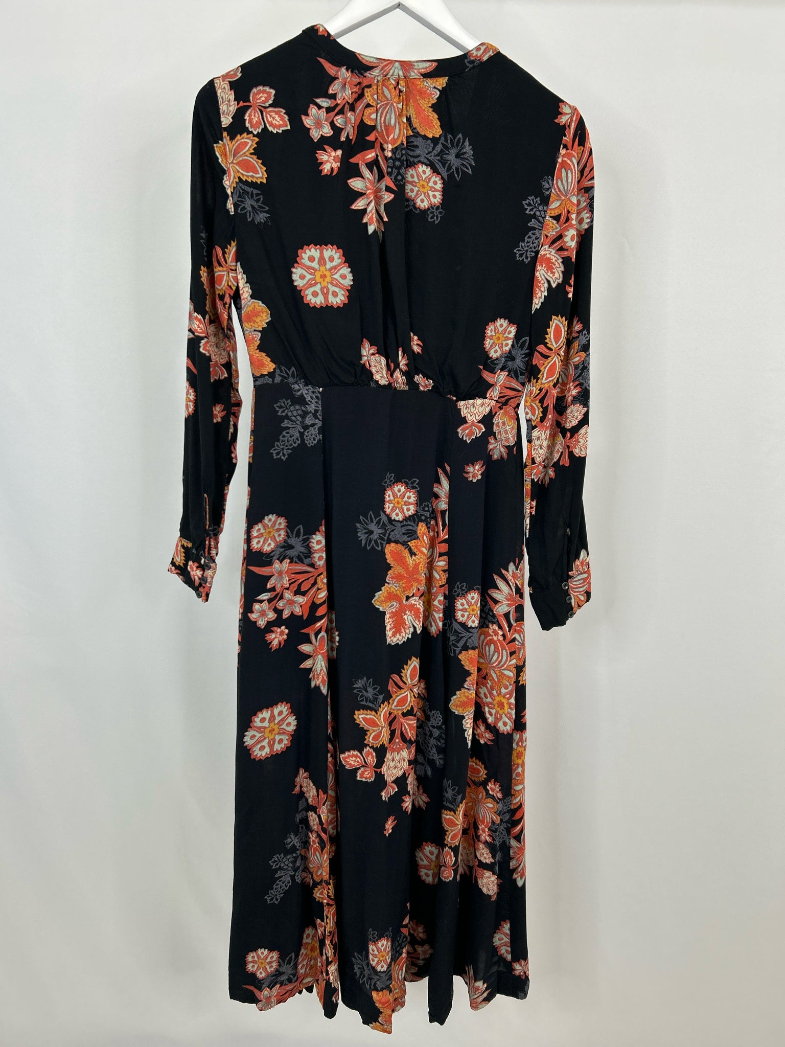 FREE PEOPLE Size 6 Black Print Women Dress