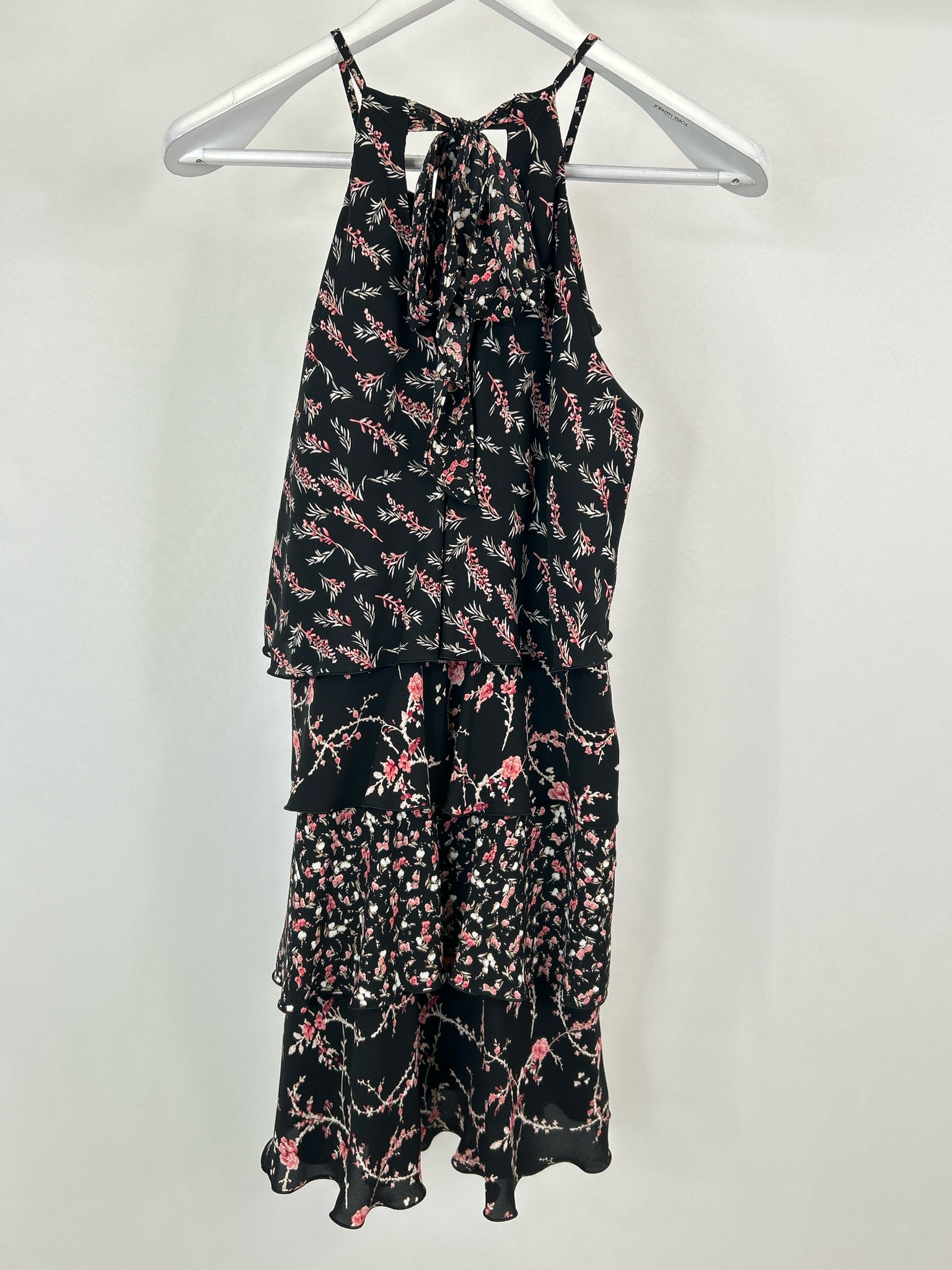 White House Black Market Size 4 Black Floral Women Dress