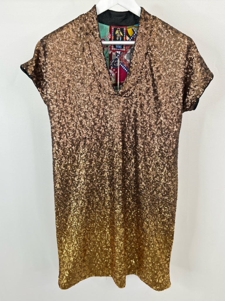 JOHNNY WAS Size M Gold Women's Dress