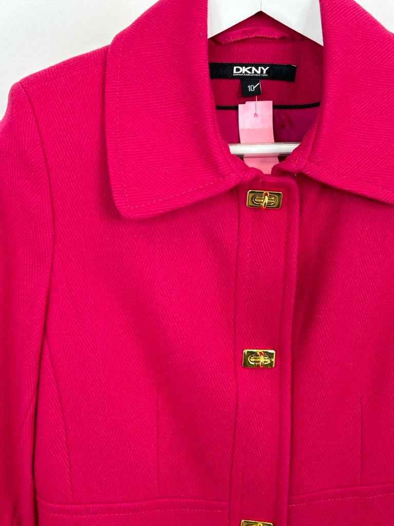 DKNY Women Size 10 Rose Pink Coat