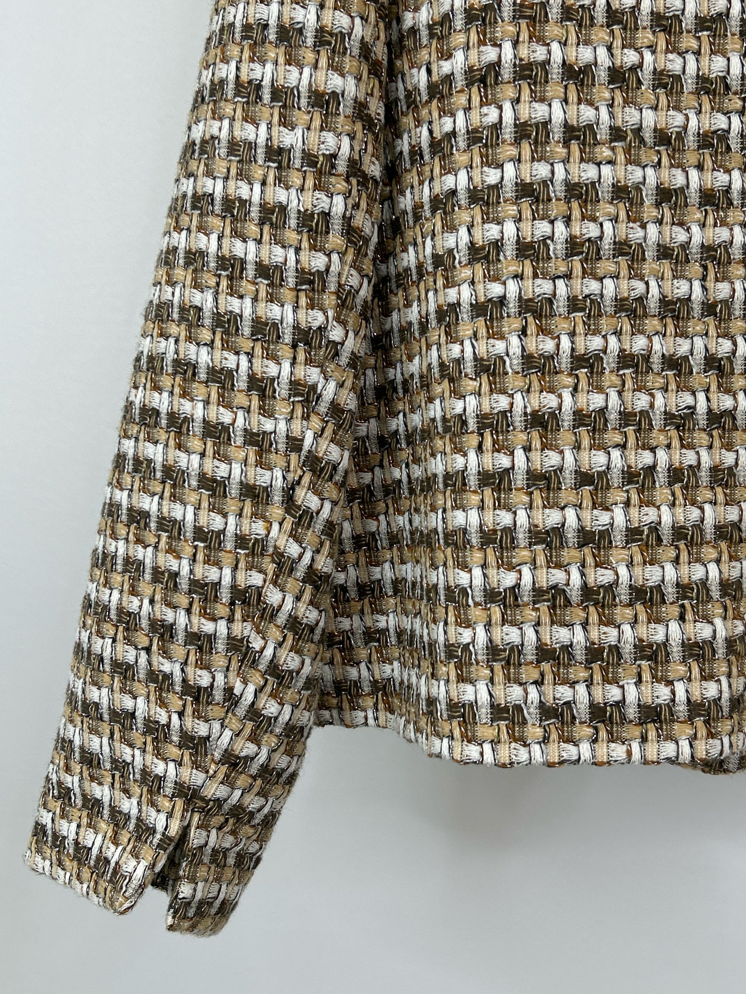 CHICO'S Size 16 Brown Print Women Blazer