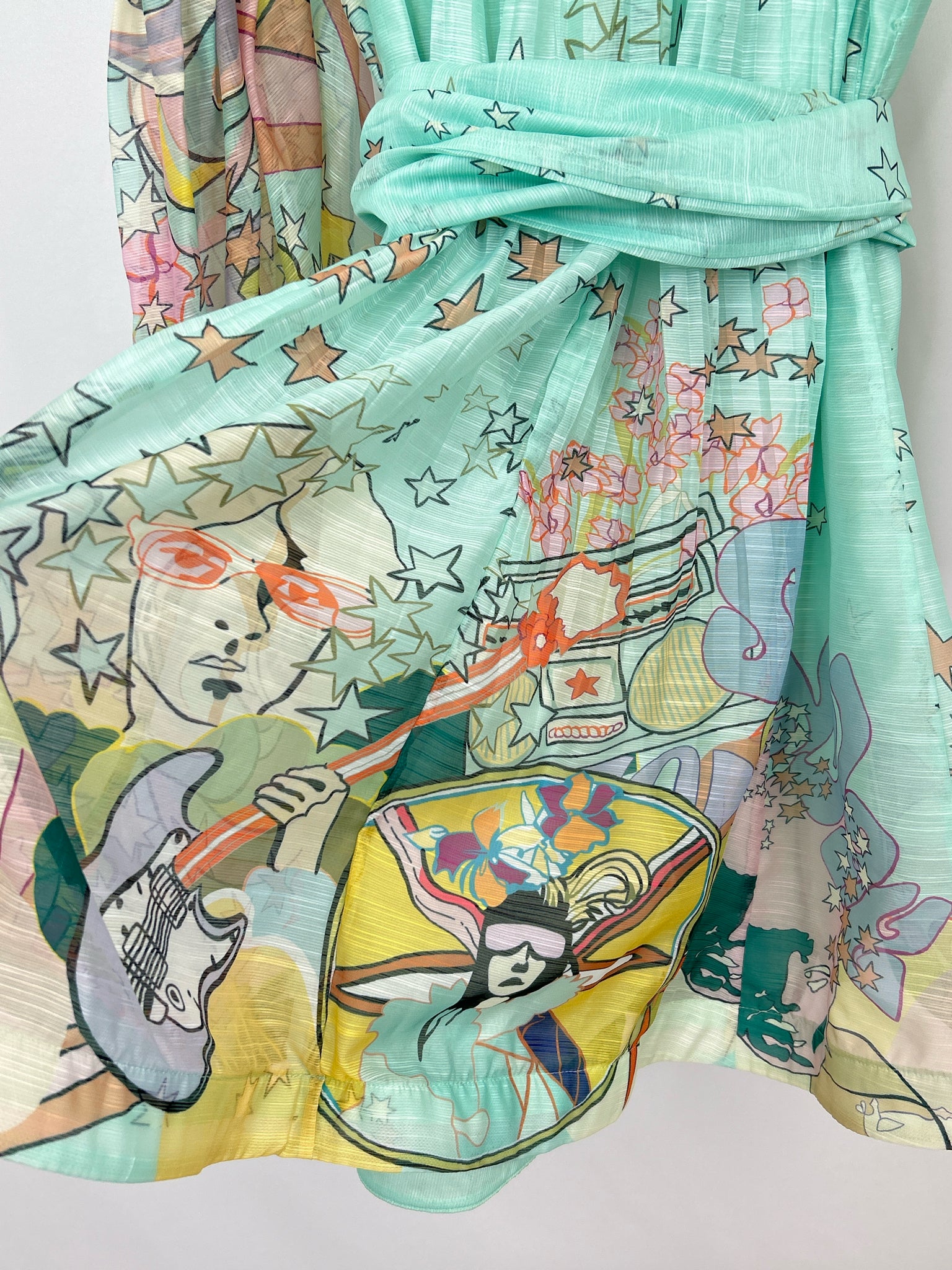 N BY NANCY Size 3X Mint Green Print Women Dress