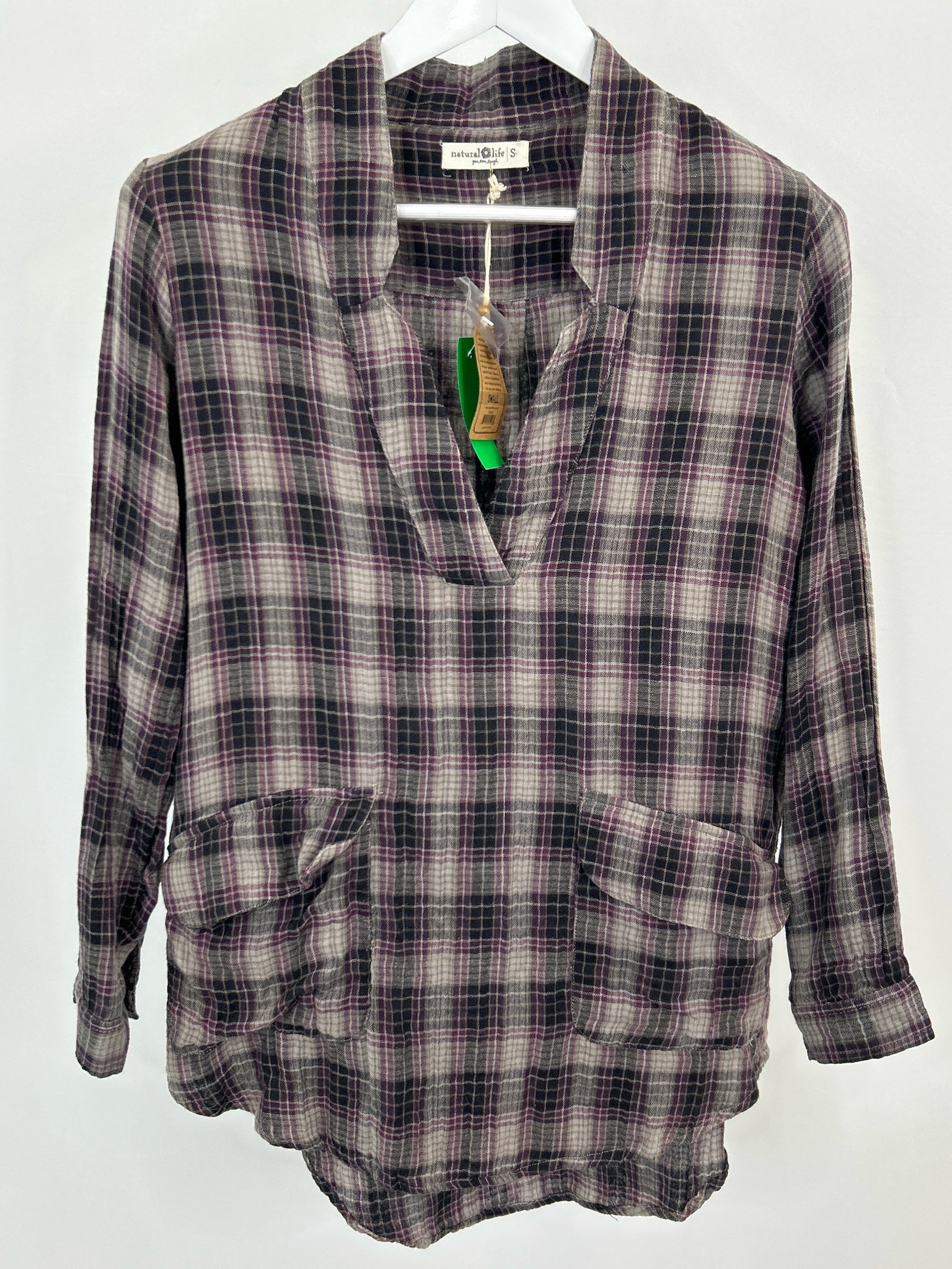 NATURAL LIFE Size S GRAY AND PURPLE Women Tunic