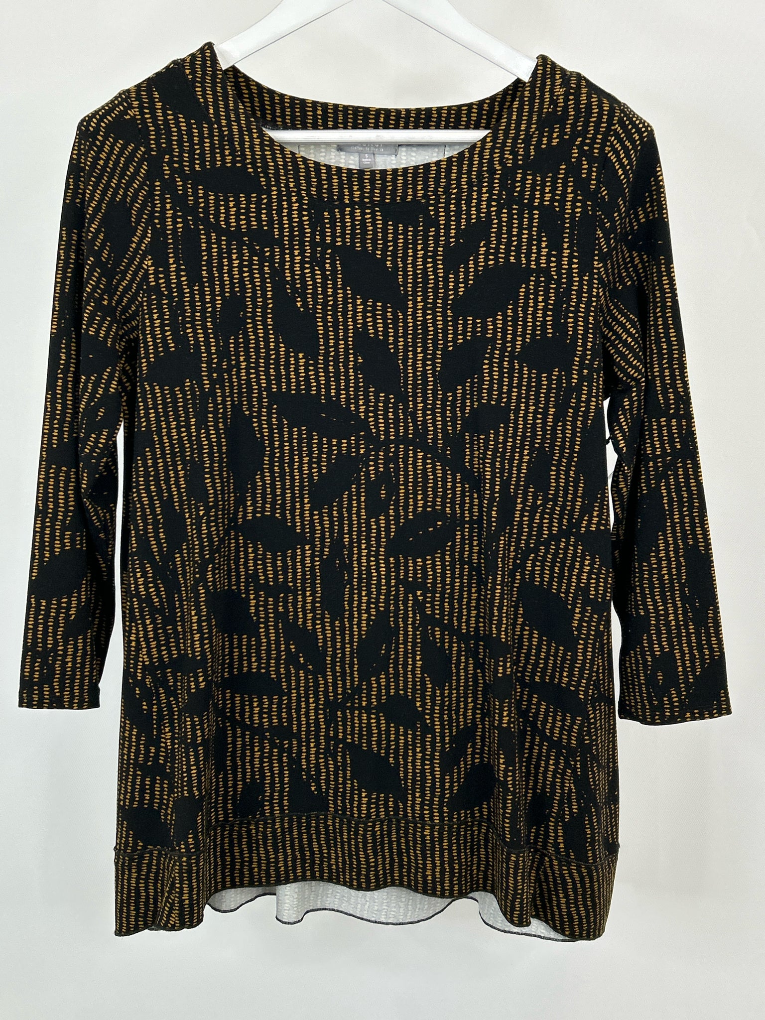 HABITAT Size S BLACK AND GOLD Women Tunic
