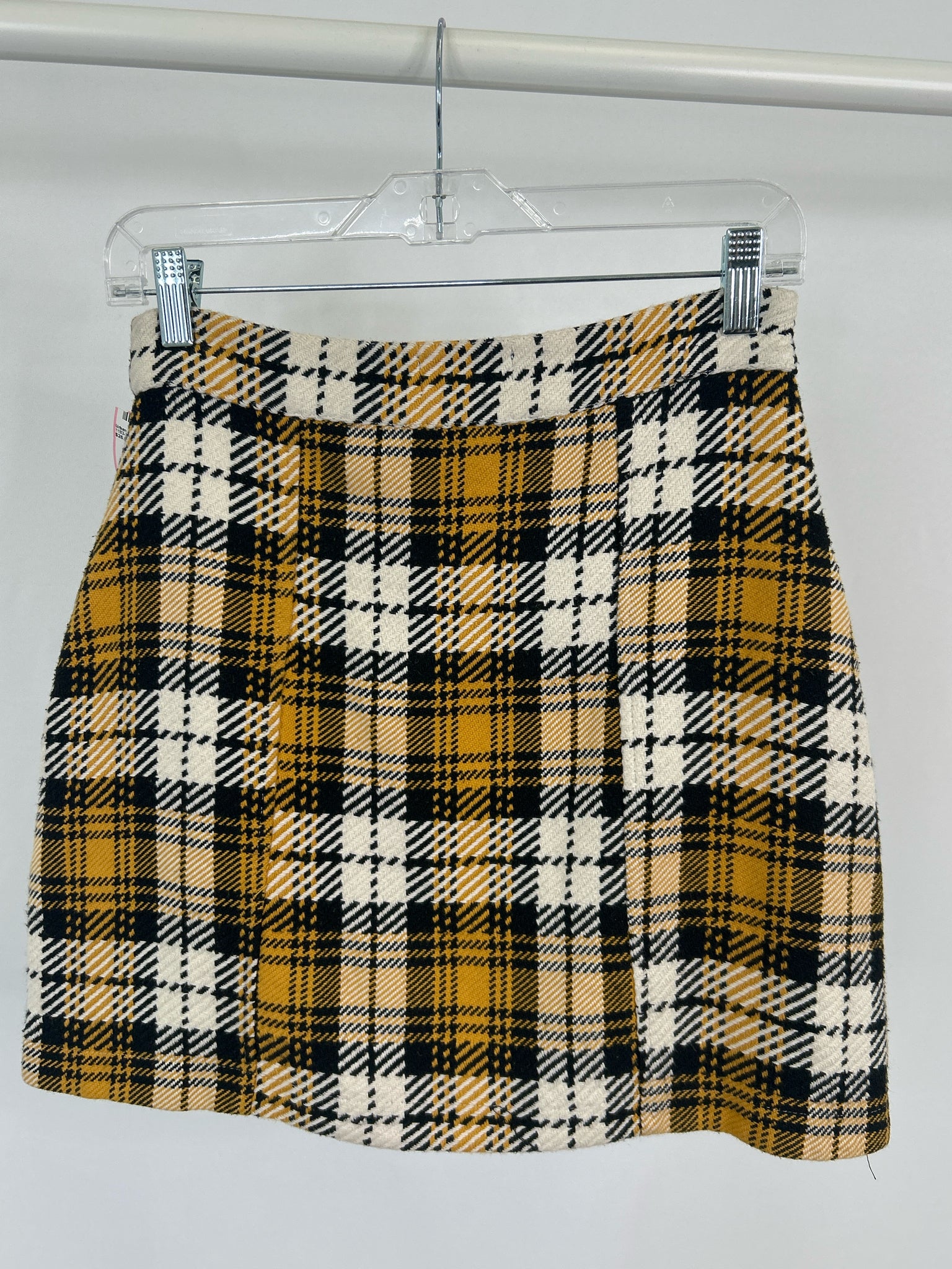 MAEVE Size 2 Yellow Plaid Women Skirt