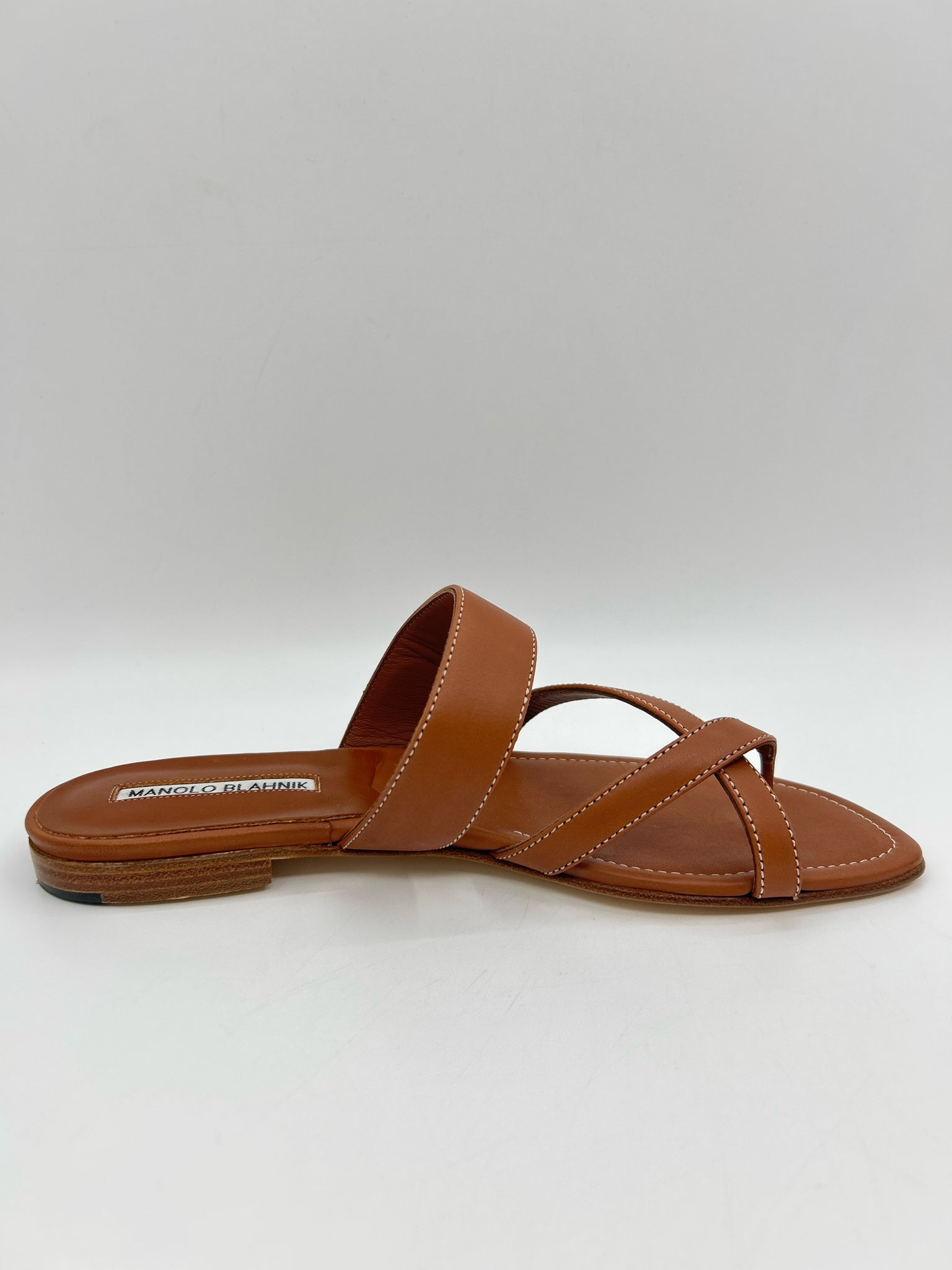 MANOLO BLAHNIK Size 38.5 Brown Women Sandal