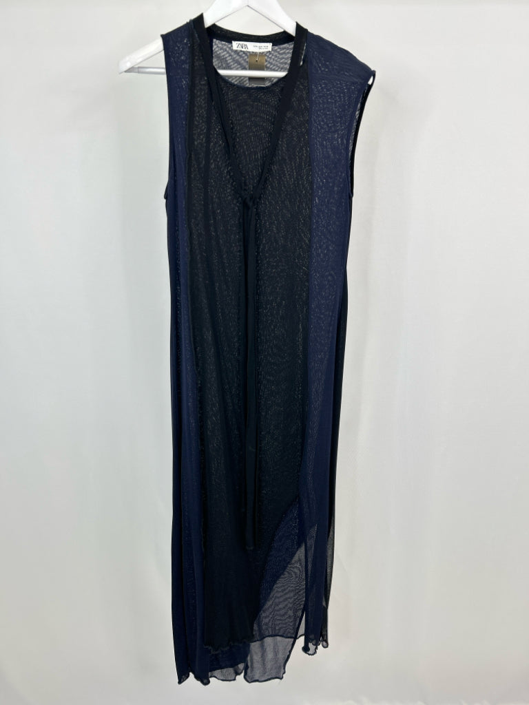 ZARA Size M NAVY AND BLACK Women's Dress