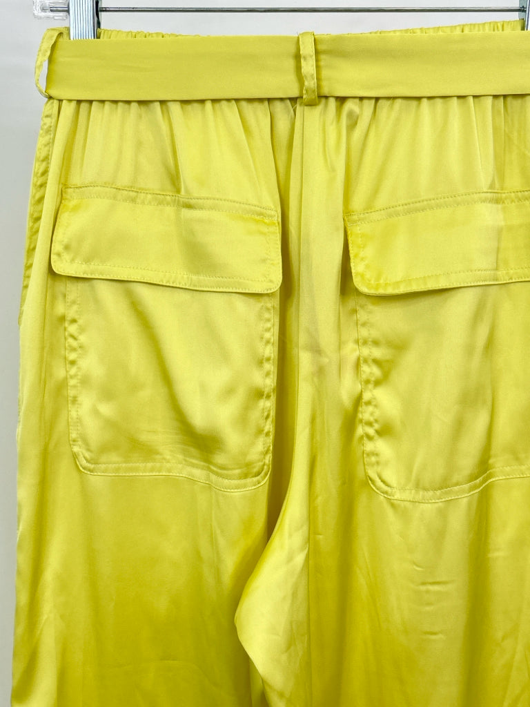 HUTCH Women Size S Chartreuse Satin Utility Pants NWT