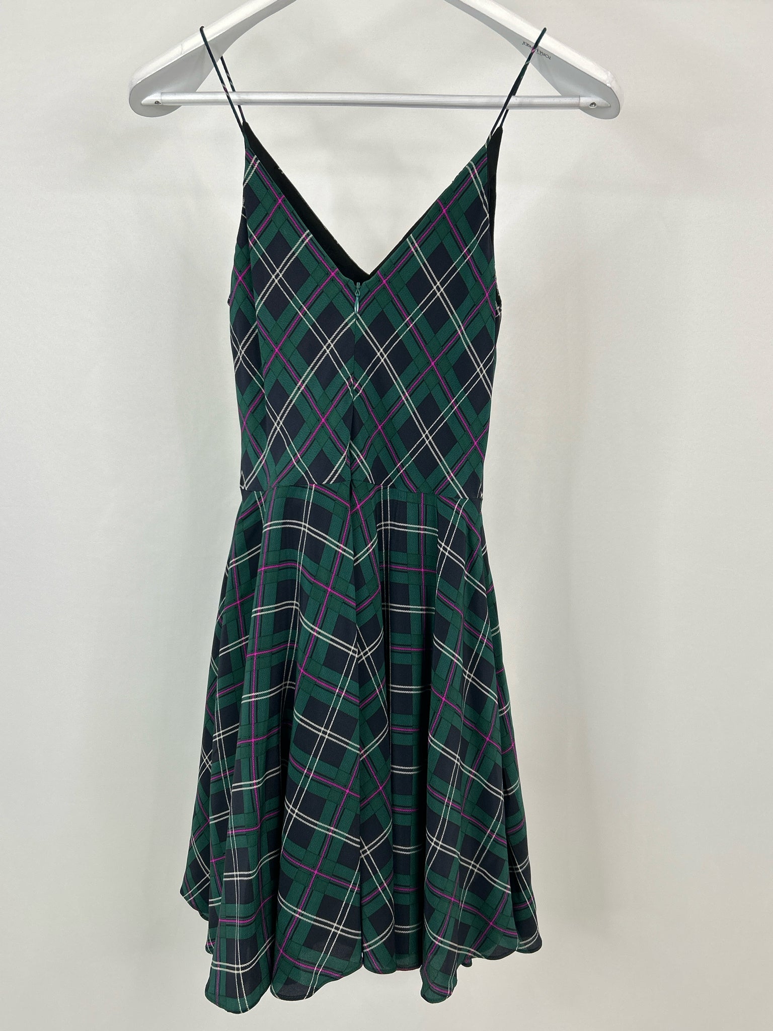 AMANDA UPRICHARD Size P Green Plaid Women's Dress