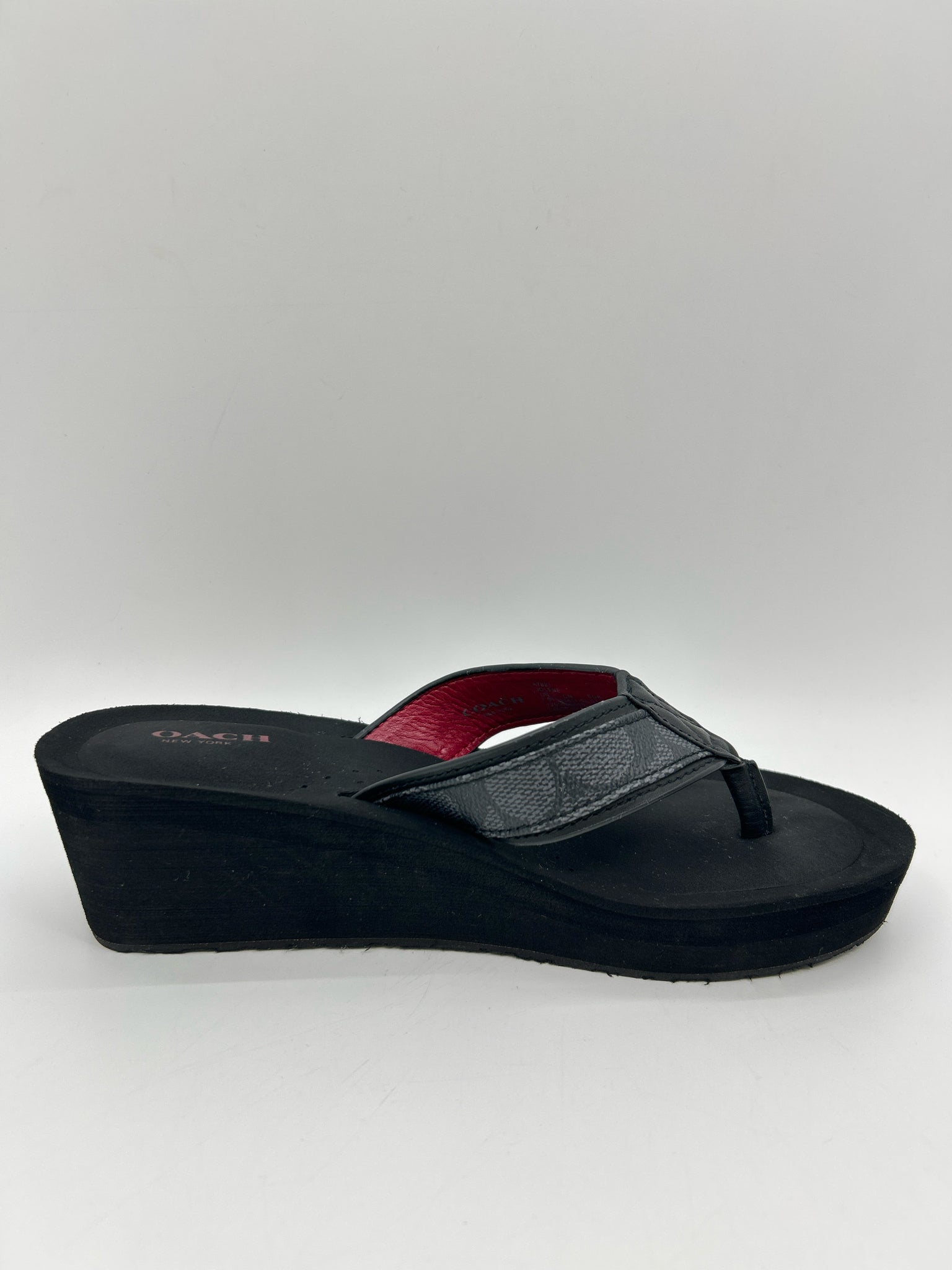 Coach Size 7.5M Black Women Sandal
