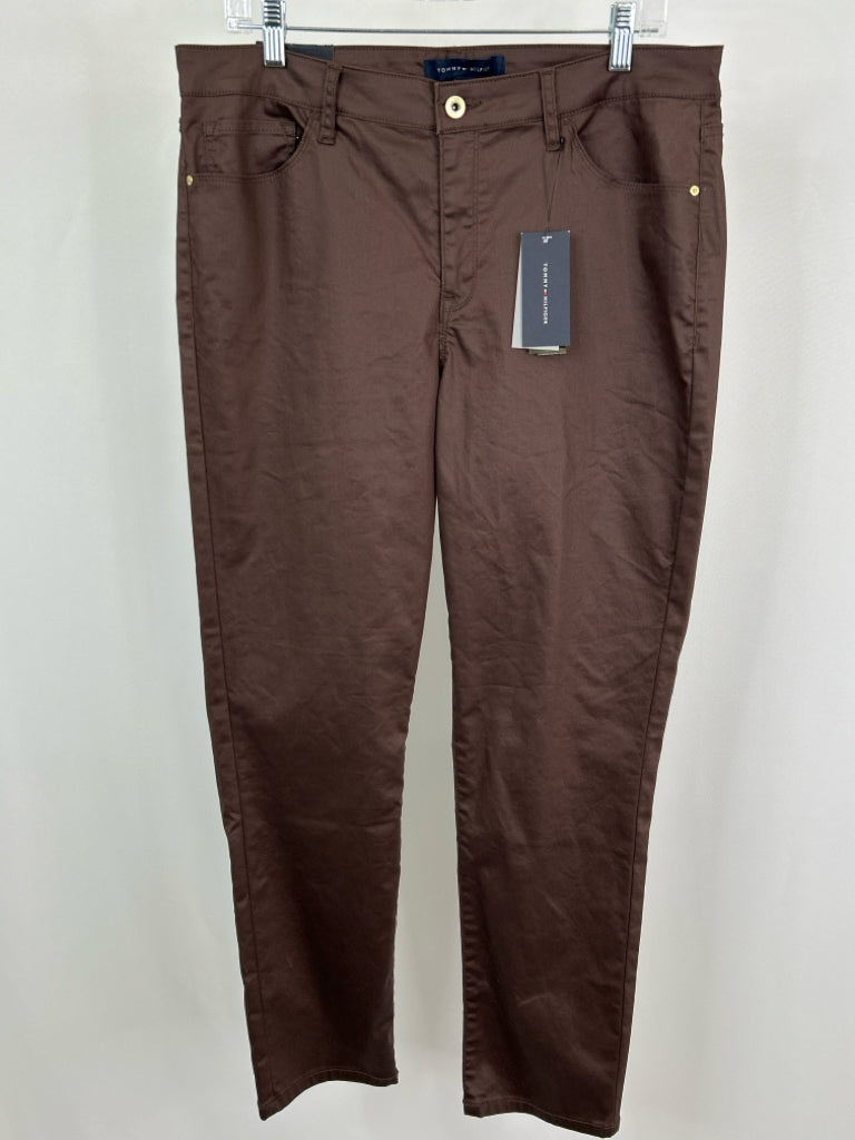 TOMMY HILFIGER Women Size 14 Brown Coated Jeans NWT