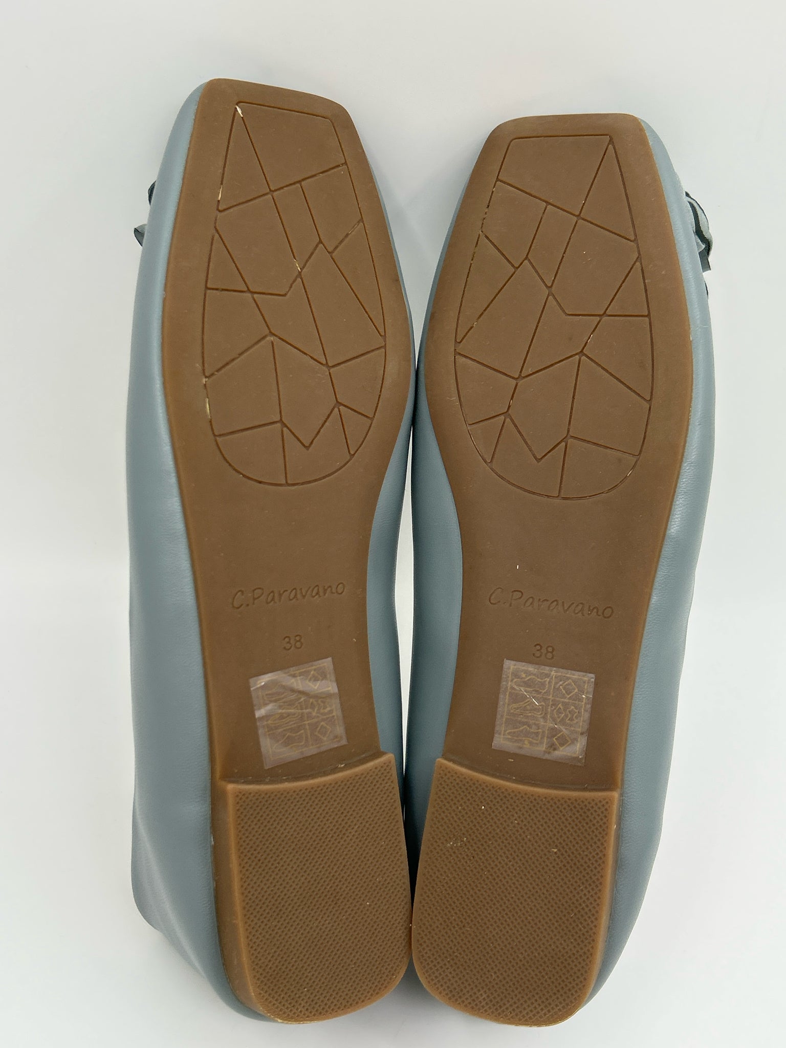 C.Paravano Size 38 Gray & Orange Women Flats