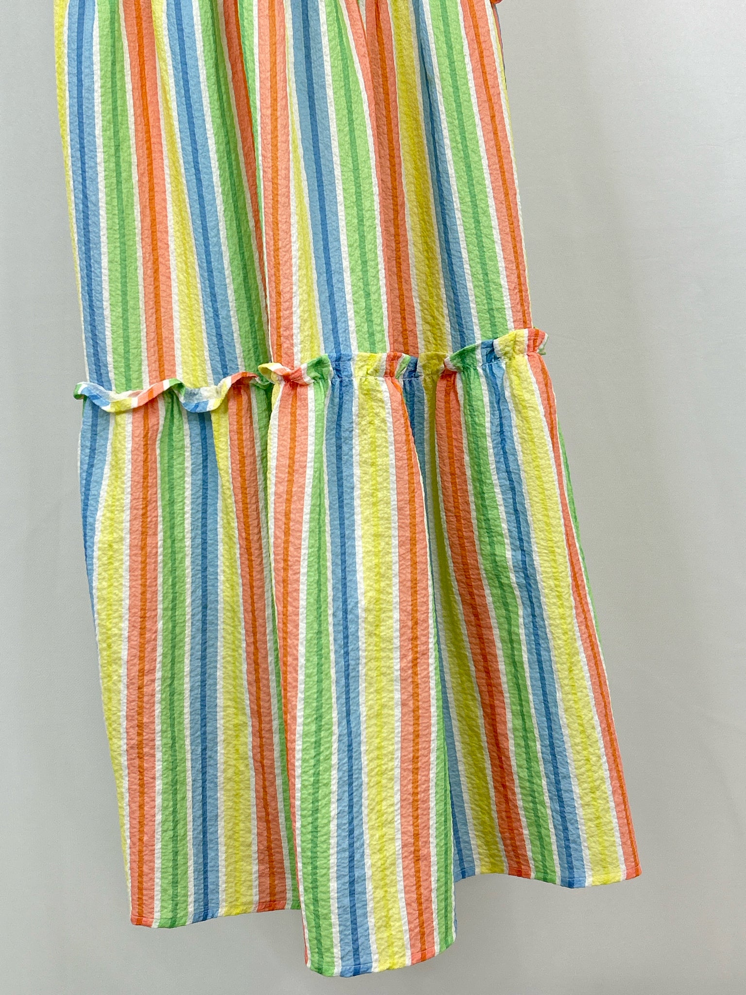 Aaron & Amber Size L Coral Striped Women Dress