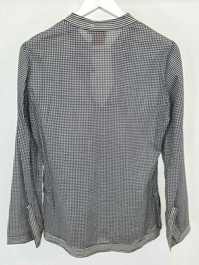 TORY BURCH Size 8 Black Print Women's Top