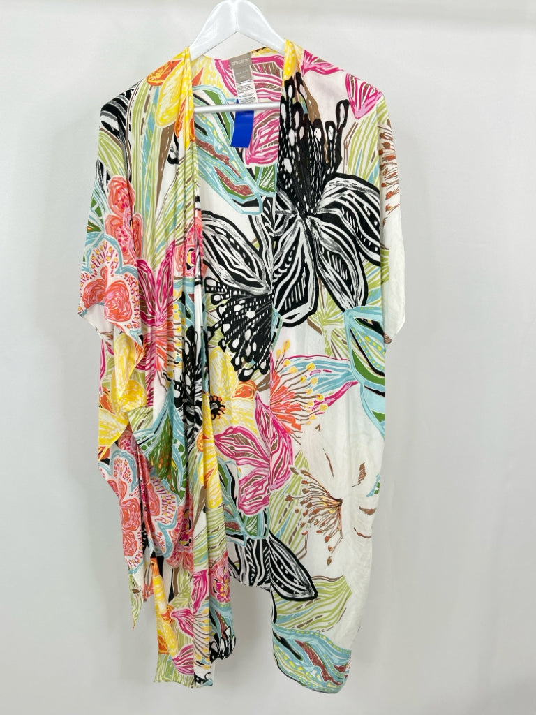 CHICO'S Women Size One Size Multi-Color Kimono