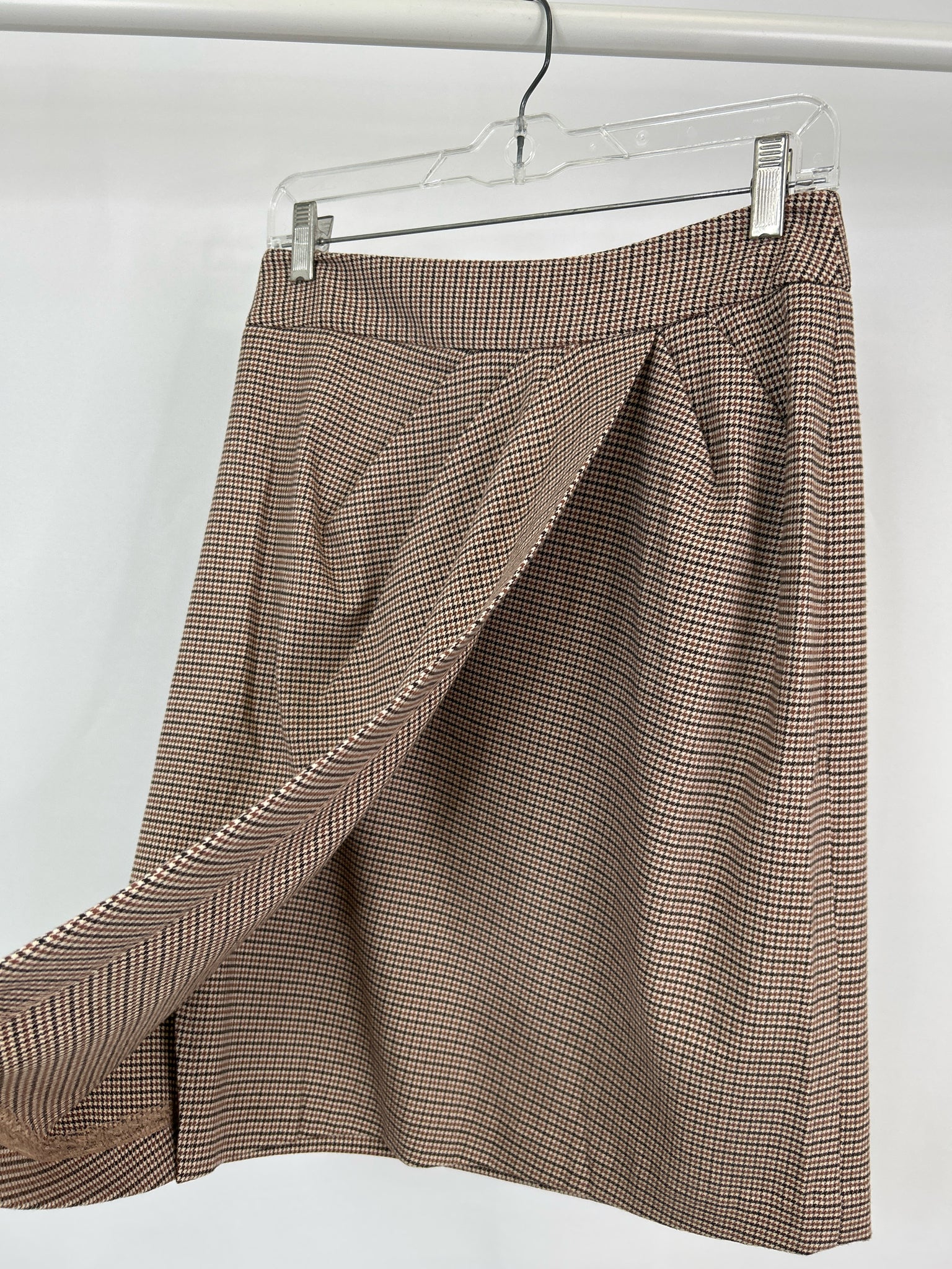 J. McLaughlin Size 4 Brown Plaid Women Skirt