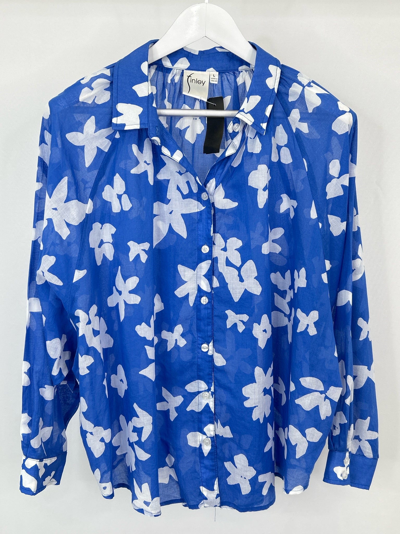 FINLEY Size L blue and white Women Blouse