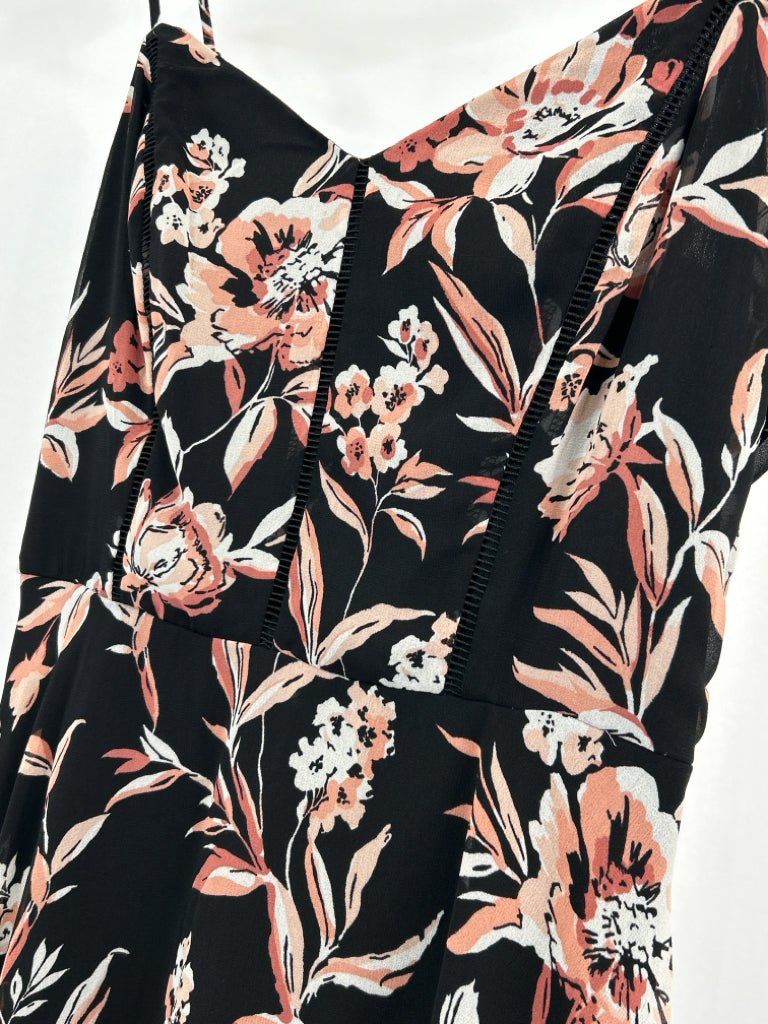 White House Black Market Size 6 Black Print Women's Dress NWT