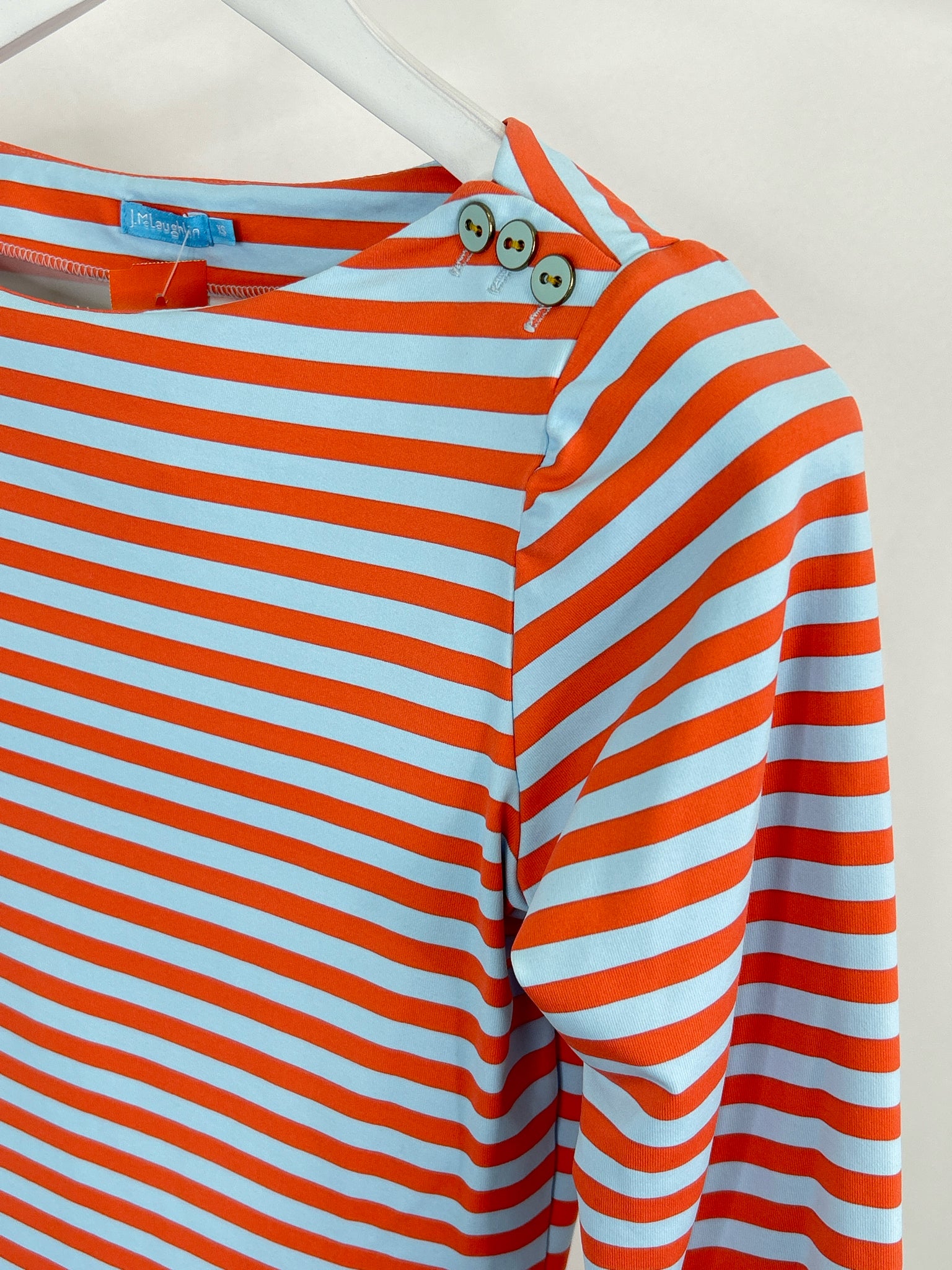 J MCLAUGHLIN Size XS Orange Striped Women Top