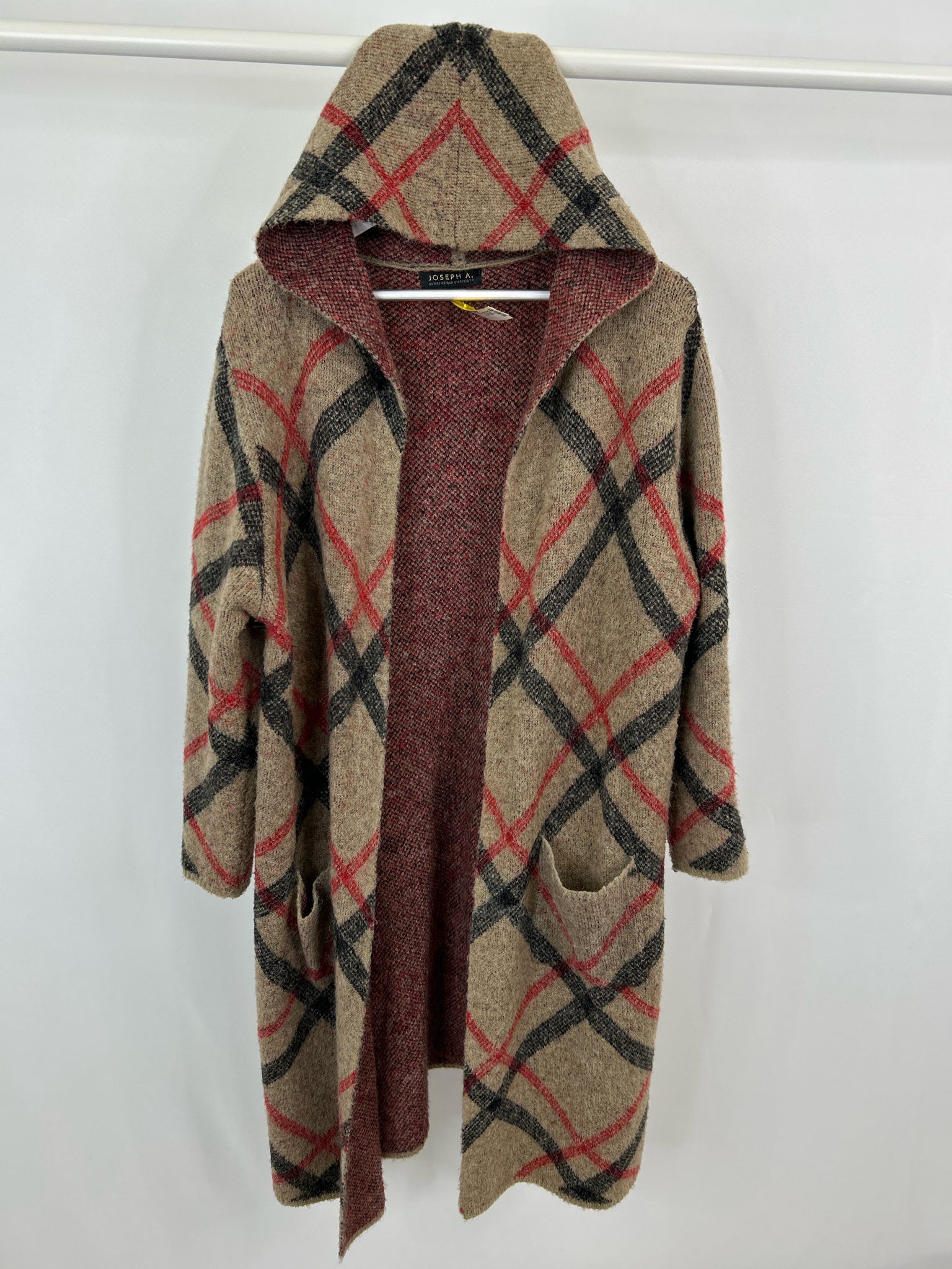 JOSEPH A Size XL Brown Print Women Cardigan Duster