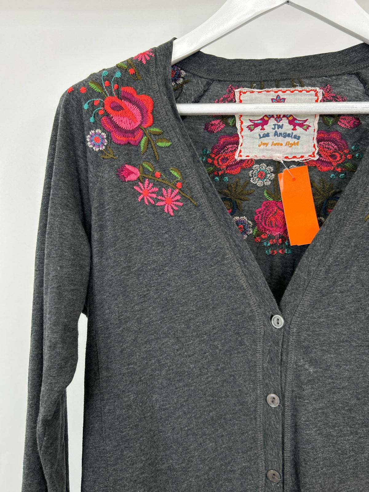 JOHNNY WAS Size L Grey Women Cardigan
