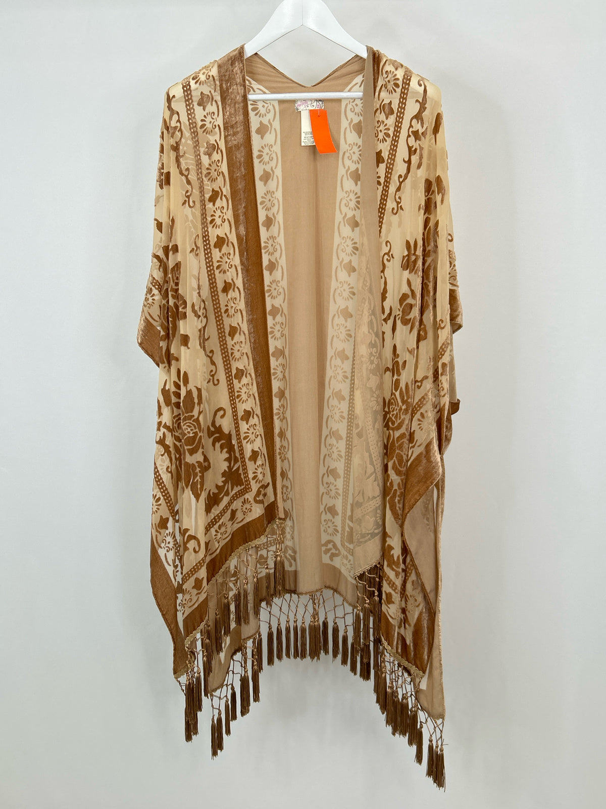 FREE PEOPLE One Size Beige & Brown Women Kimono