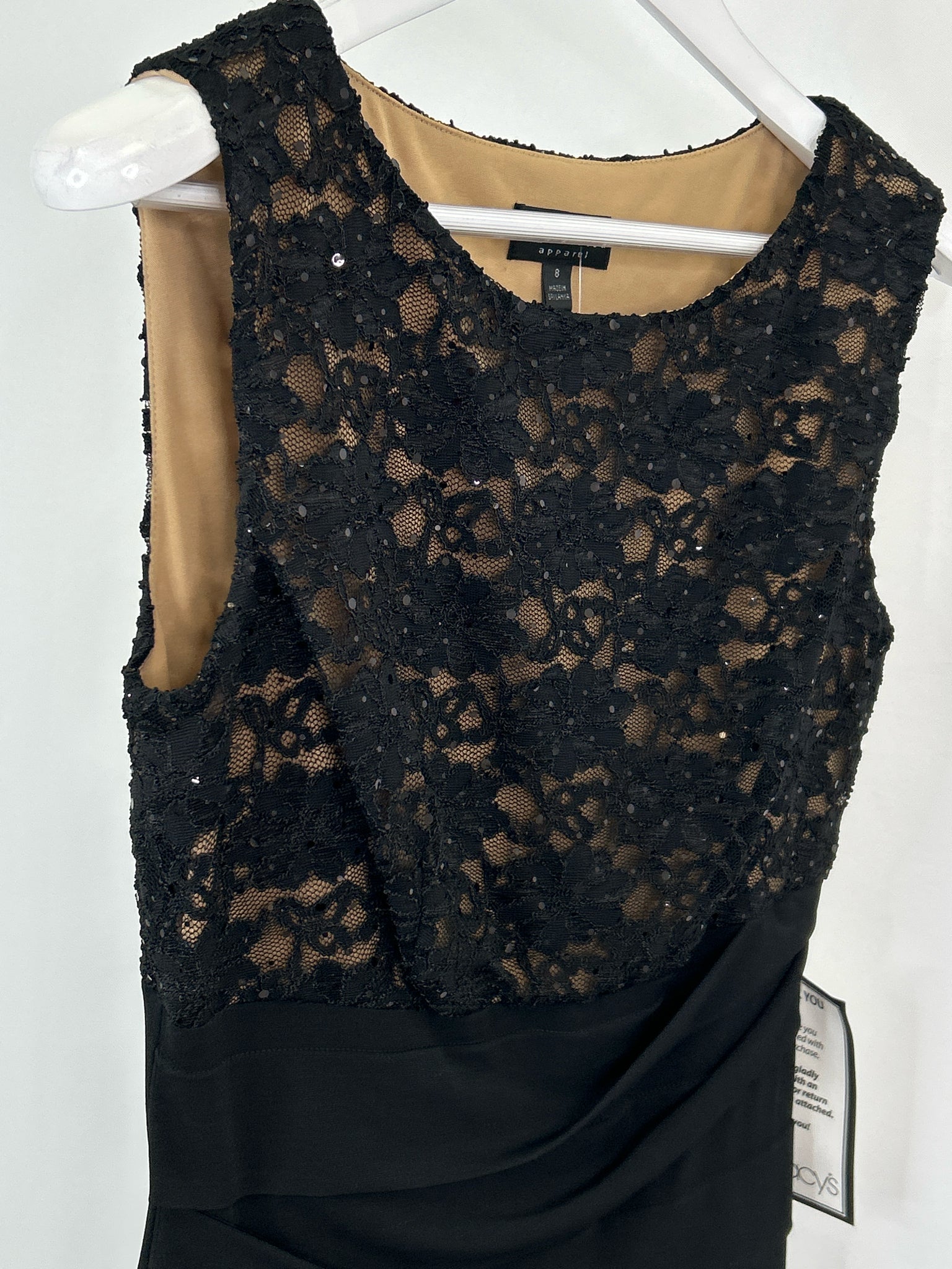CONNECTED APPAREL Size 8 Black Women Dress