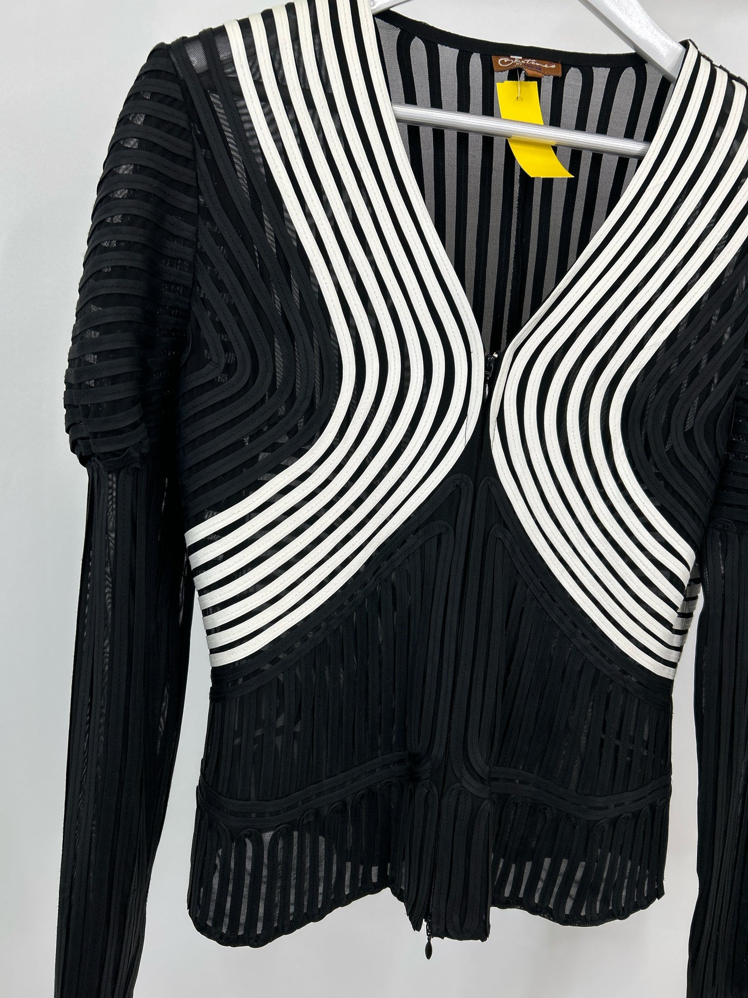 OBSTINEE Size 10 Black and White Women Jacket