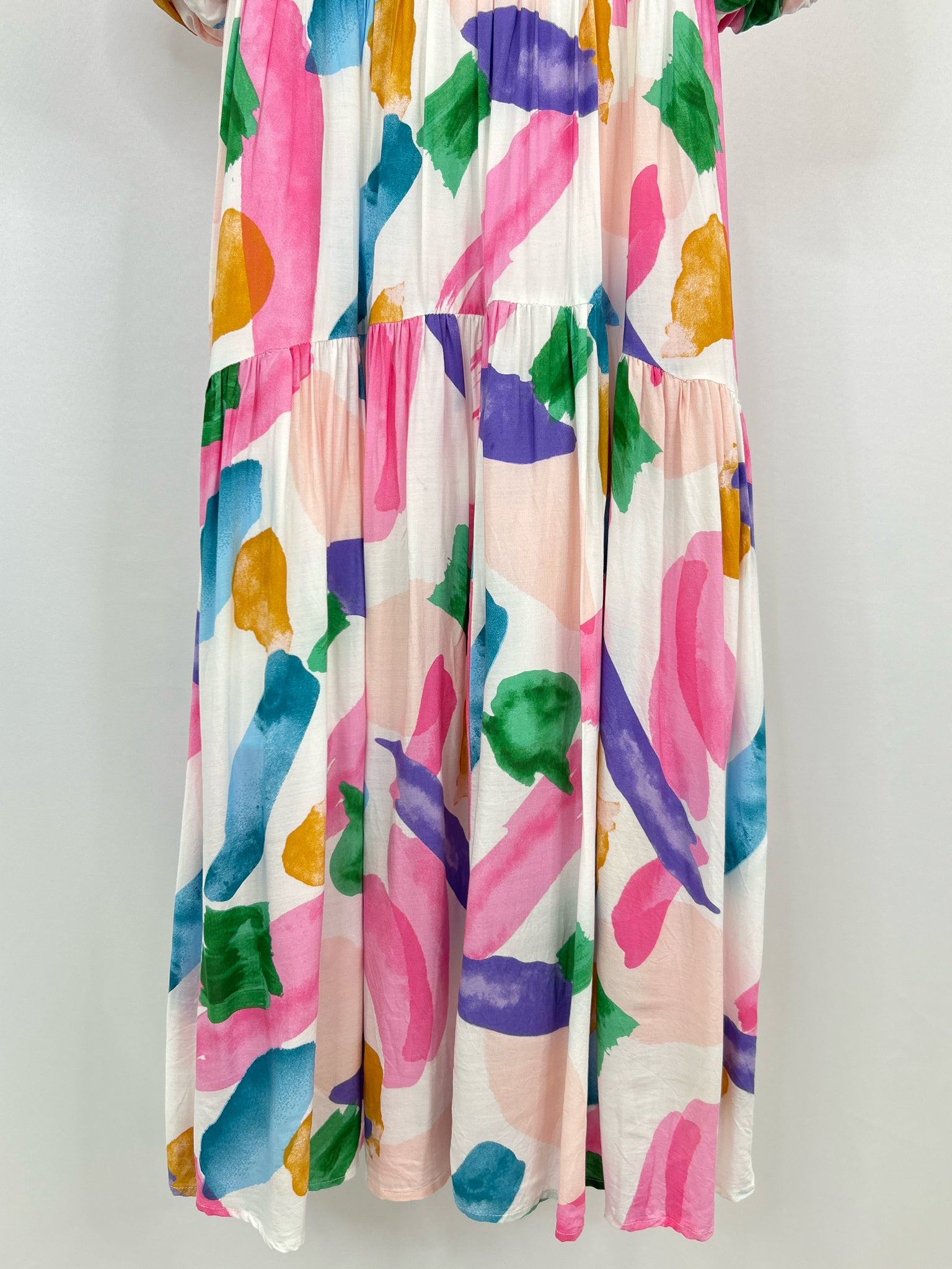 ENTRO Size M White Print Women Dress