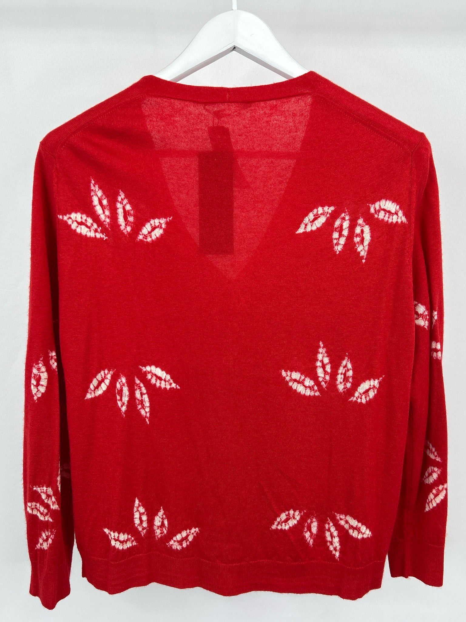 SAMANTHA SUNG NWT Size XL Red Print Women Cardigan