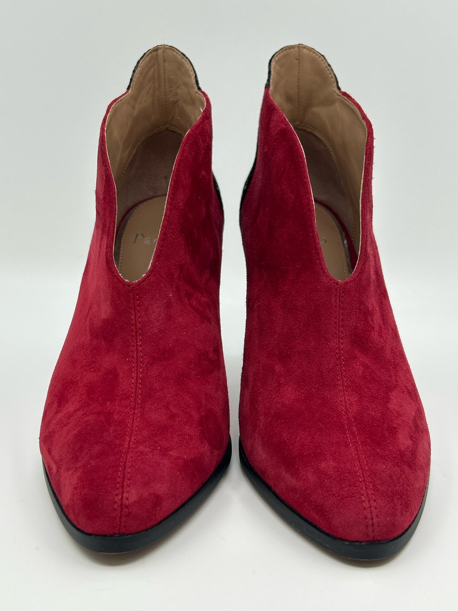 LINEA PAOLO Size 8.5M Red and Black Women Booties