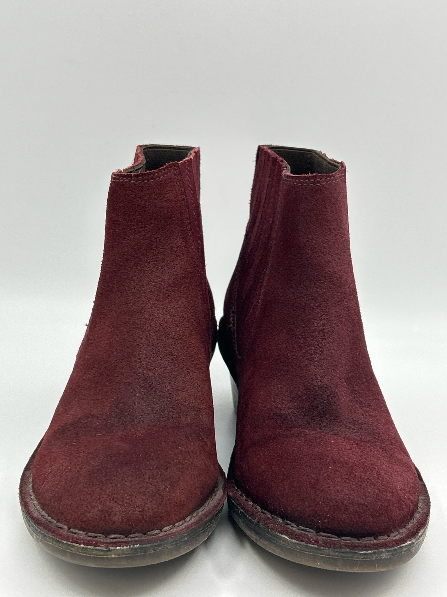 FLY LONDON Size 37/6-6.5 Maroon Women Booties