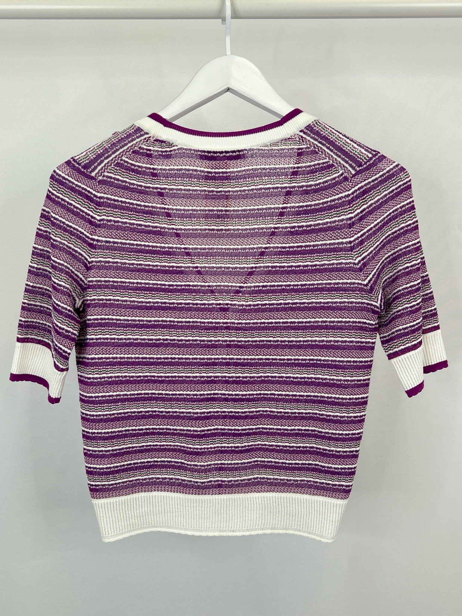 VERONICA BEARD Size XS PURPLE AND WHITE Women Cardigan