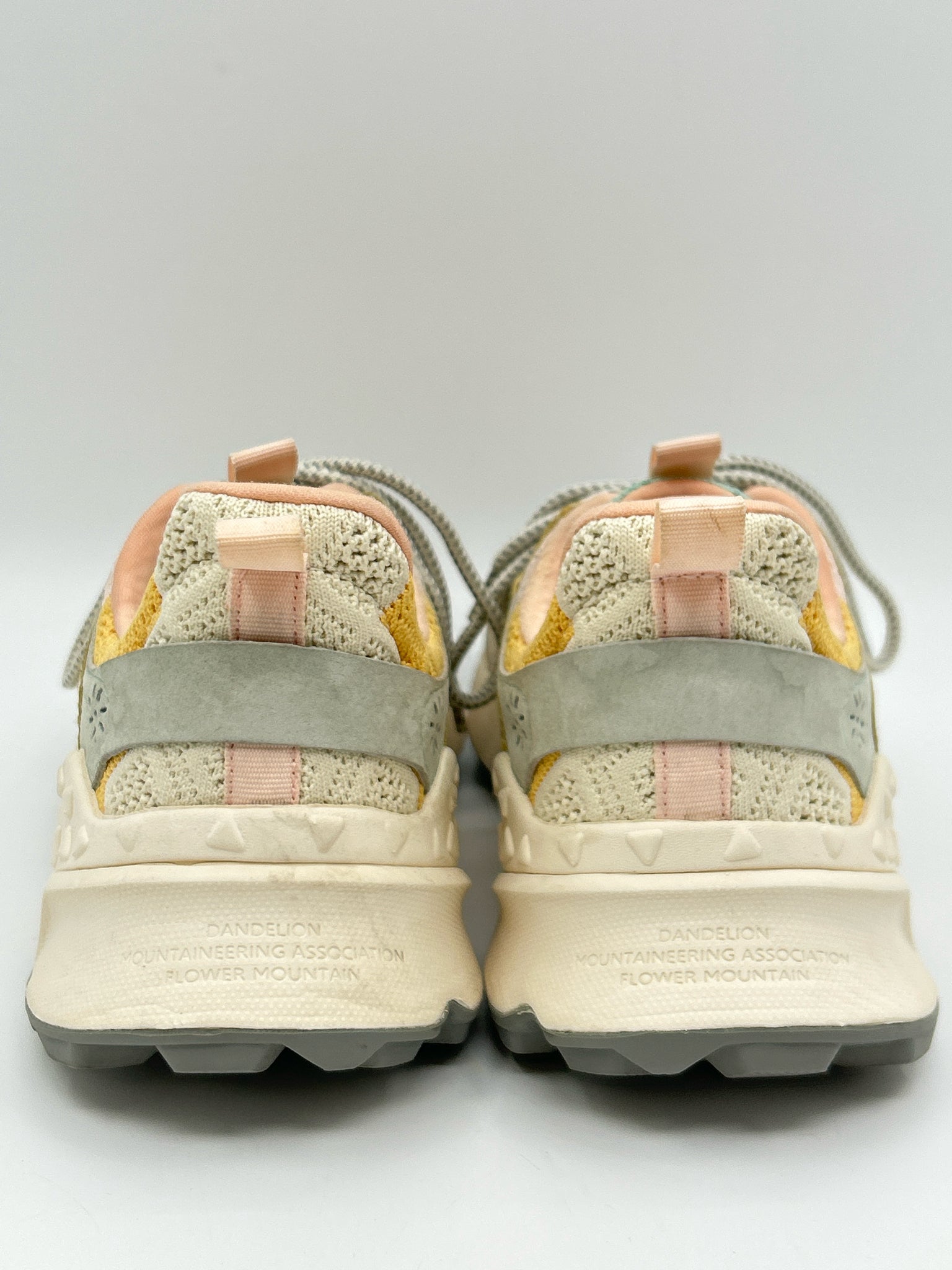 Flower Mountain Size 7.5 Pink and Yellow Women Sneakers