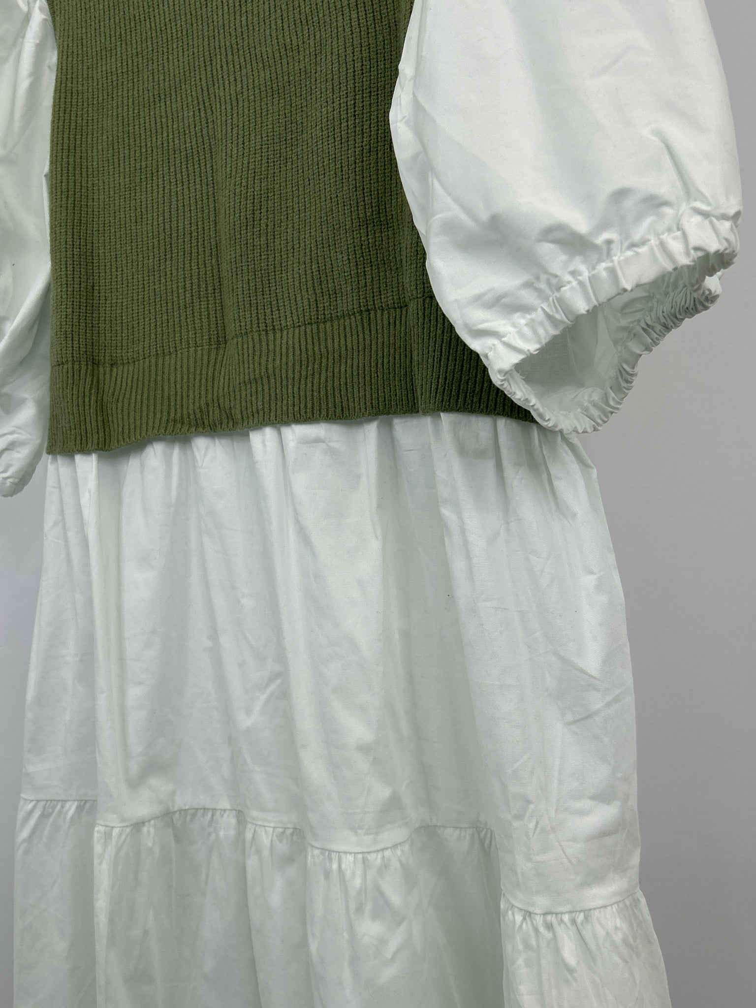 ELOQUII Size 22/24 GREEN AND WHITE Women Dress