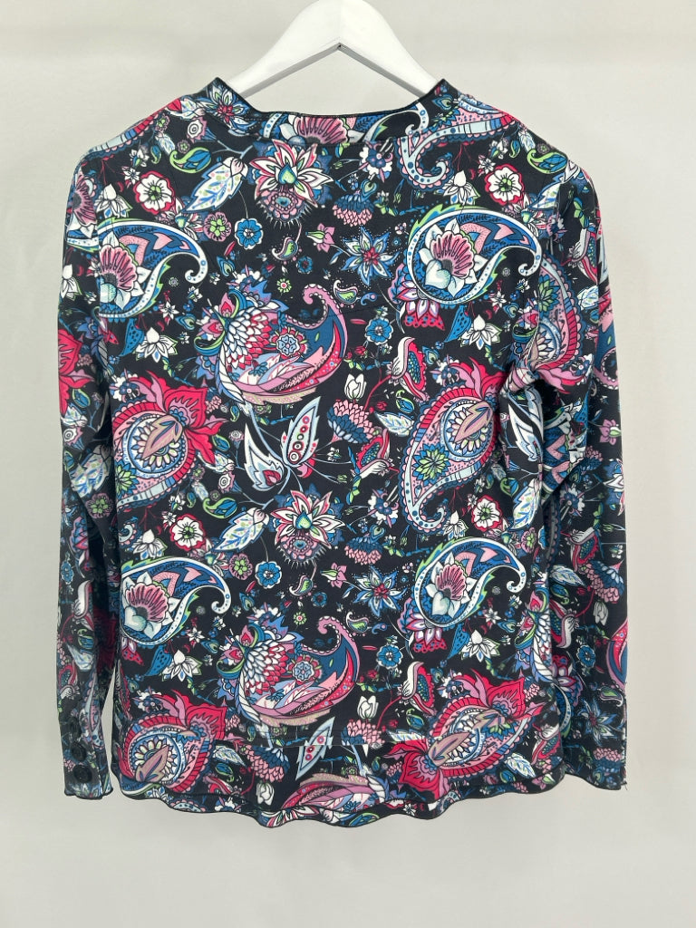 ETHYL Women Size M Black Floral Top