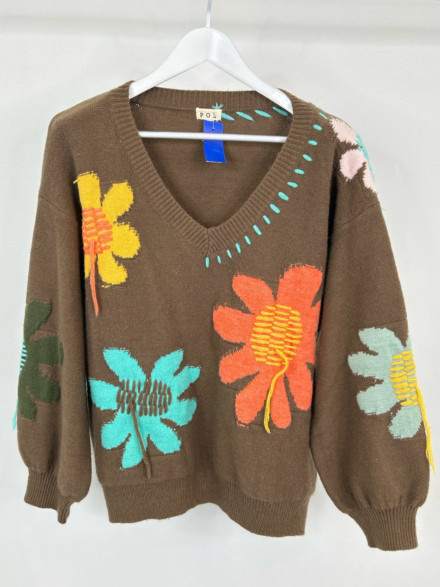 POL Size S Brown floral Women Sweater