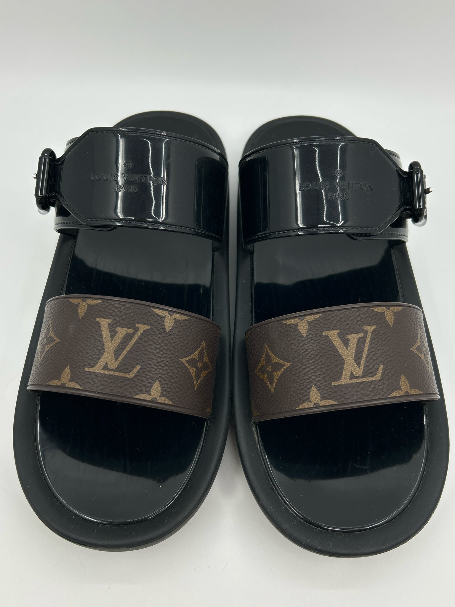 LOUIS VUITTON Size 41/11 Brown and Black Women Sandal