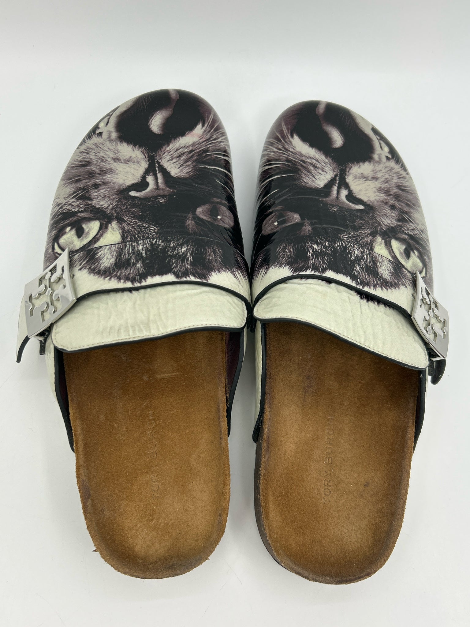 TORY BURCH Size 8M Black Print Women Flats