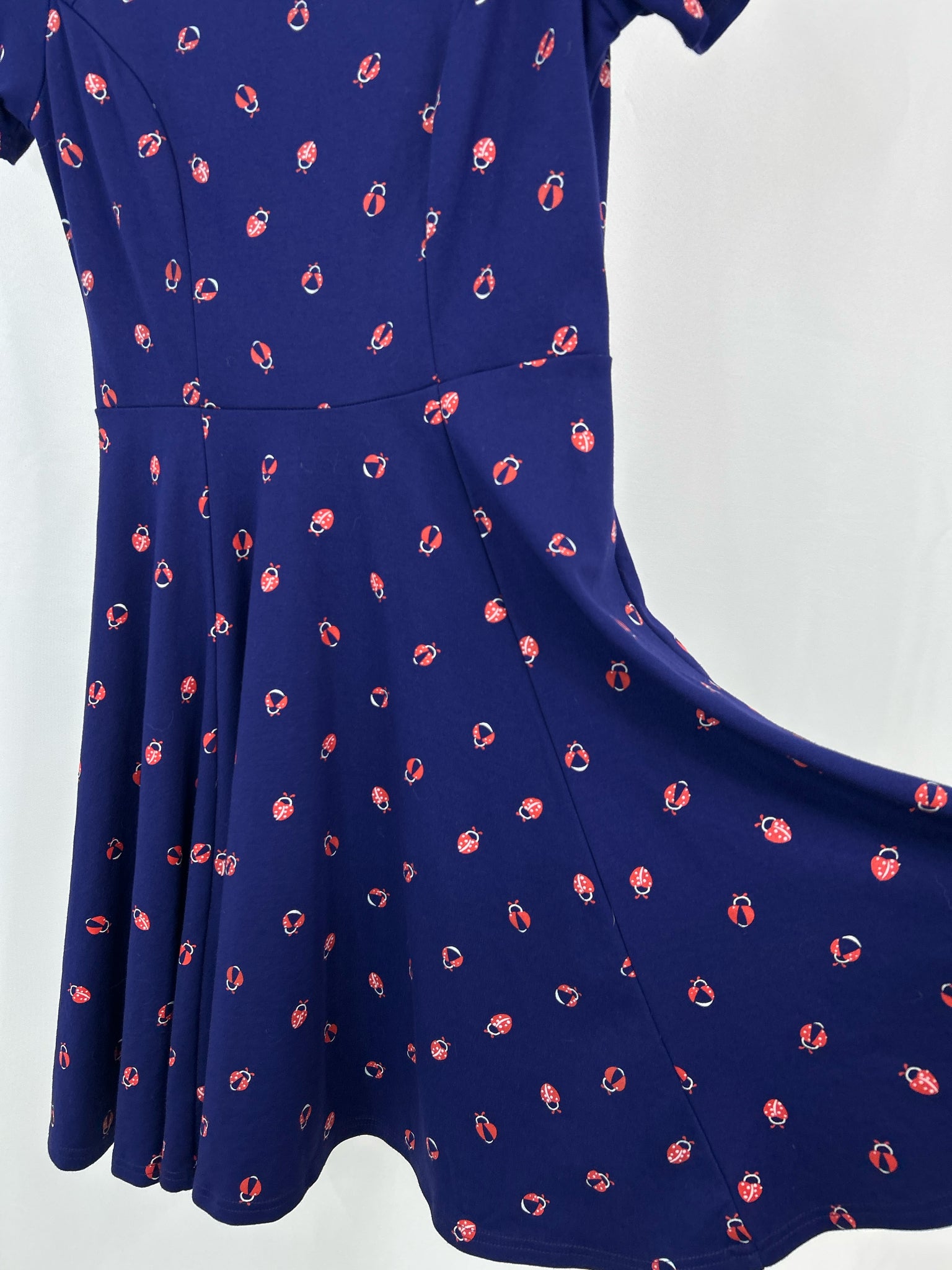 UNIQUE VINTAGE Size 10/12 Blue Print Women's Dress
