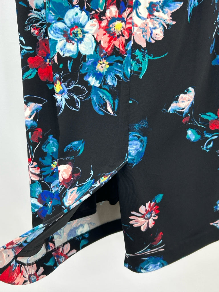 BETSEY JOHNSON Size 6 Black Floral Women's Dress