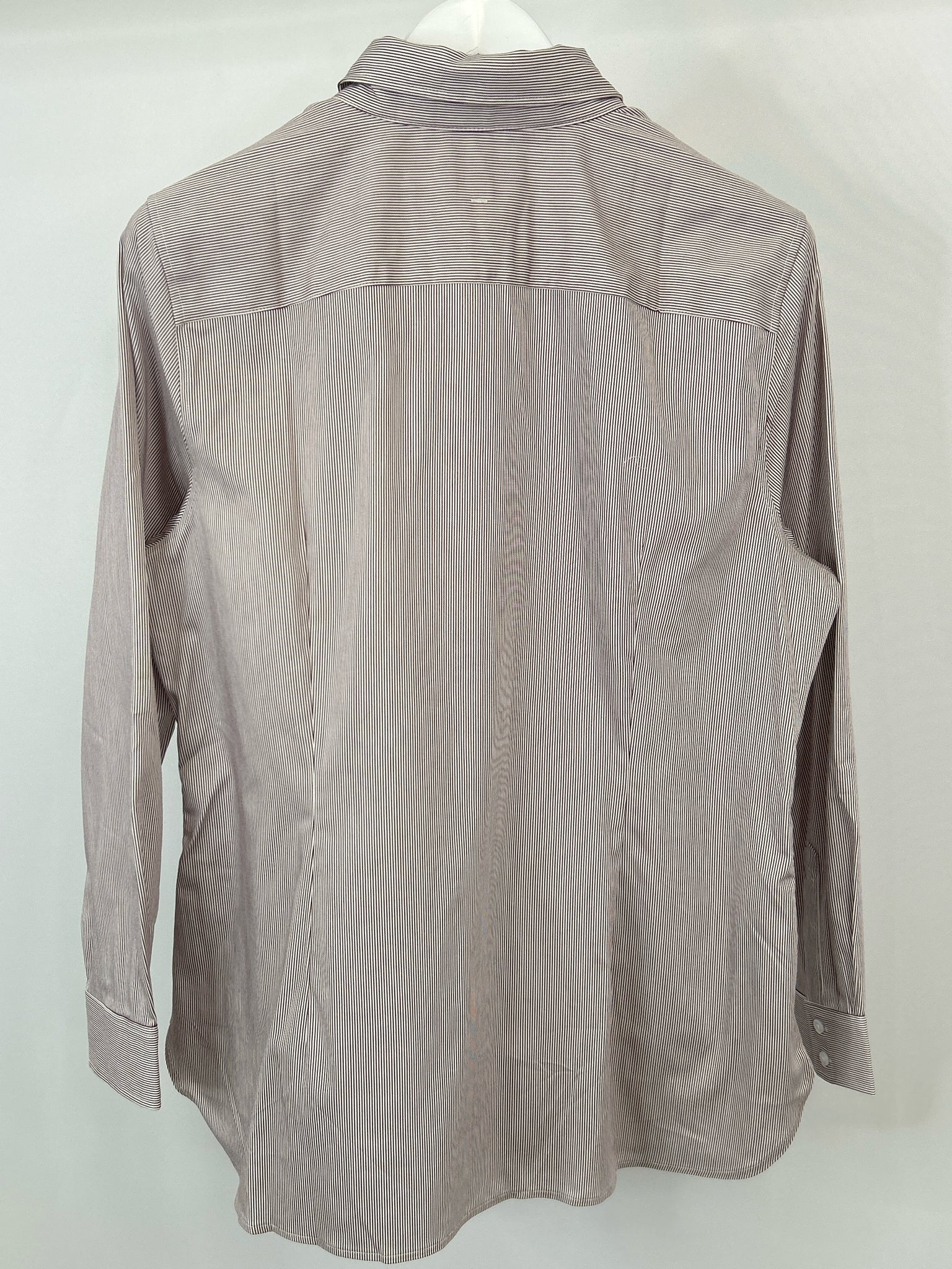 BANANA REPUBLIC Size 16 Maroon Striped Women Shirt