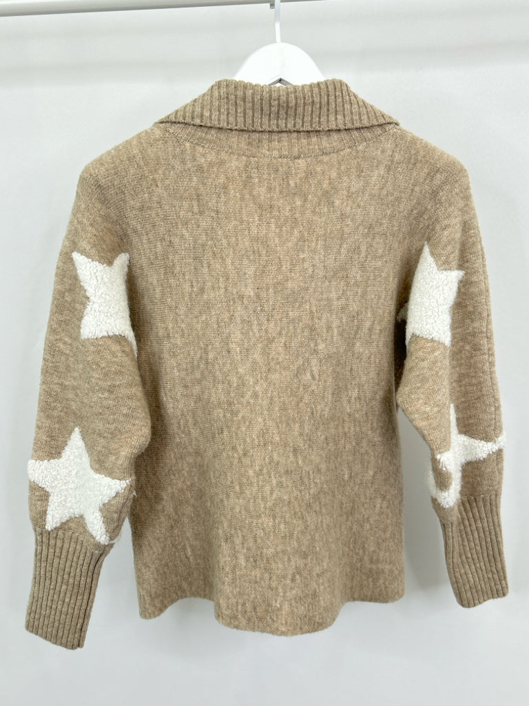 THML Women Size L BEIGE AND WHITE Sweater