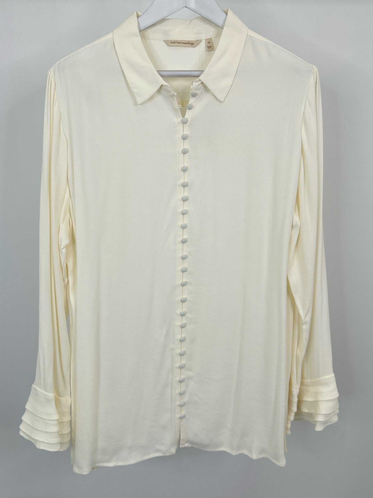 SOFT SURROUNDINGS Size 1X Ivory Women Blouse